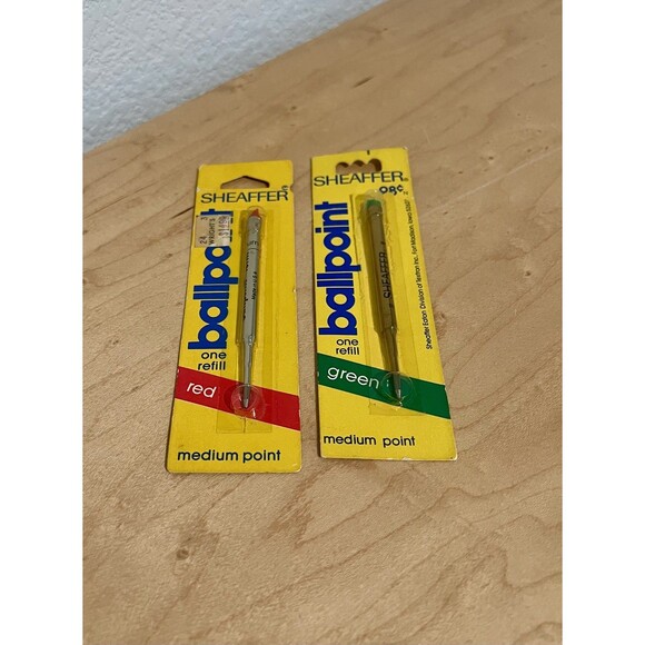 Vintage lot of Sheaffer Ball Point Pen Refills Green and Red Medium Point - Picture 7 of 8